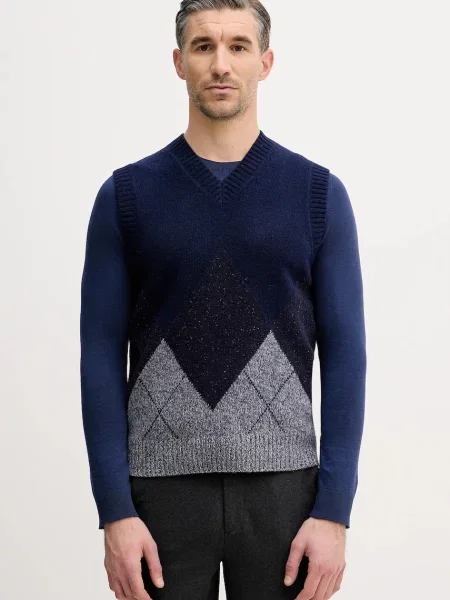 Telovnik z dodatkom volne United Colors of Benetton mornarsko modra