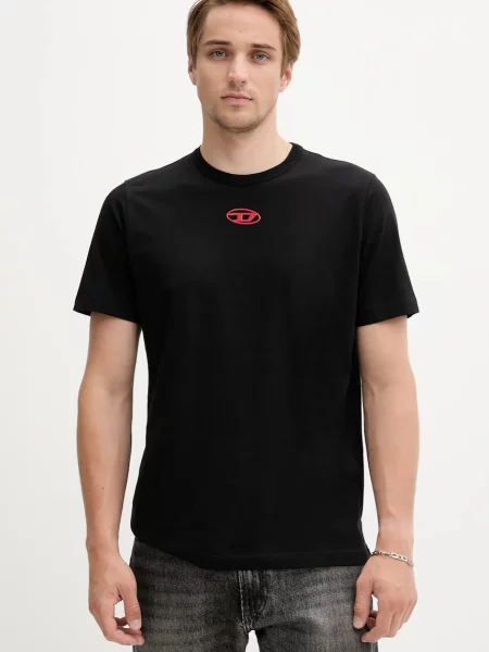 Тениска Diesel T-ADJUST-OD с апликация черно