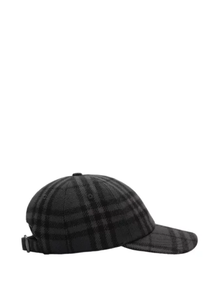 Vilnonis pledas kepurė su snapeliu Burberry pilka
