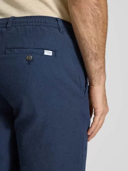 Szorty chino o kroju regular fit z mieszanki bawełny i lnu model BRODY' Selected Homme