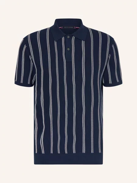 Tommy Hilfiger Pletené Polo Tričko tmavě modrá bílá