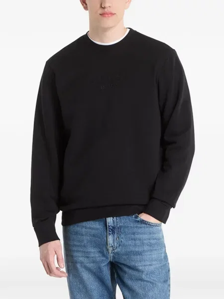 Pulover Guess cu broderie negru