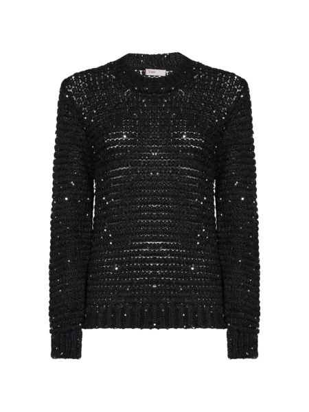 Pulover Herno cu broderie ajurat negru