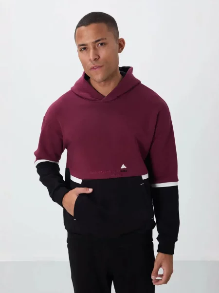 Tommy Life Mikina burgundská červeň / černá bílá