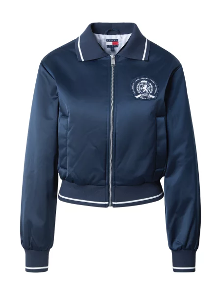 Tommy Jeans Geacă de primăvară-toamnă Varsity albastru închis alb