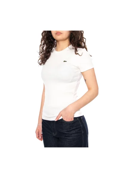 T-shirt LACOSTE Tee-Shirt Flour 40 biała