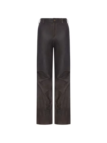 Pantaloni Salvatore Santoro din piele maro