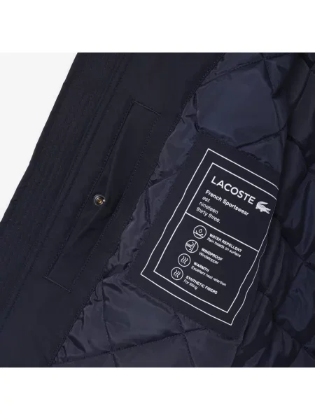 Lacoste Wodoodporna Bomberka Z Tafty niebieski