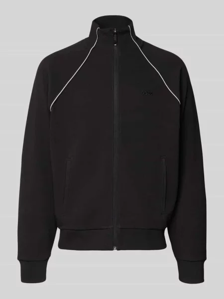 Bluza rozpinana o kroju regular fit z mieszanki bawełny Boss Green czarna