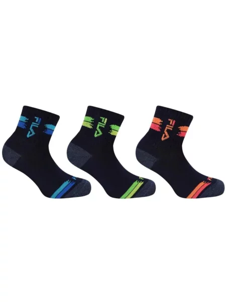 Skarpetki Fila Jr Boy Quarter Navy Black czarne