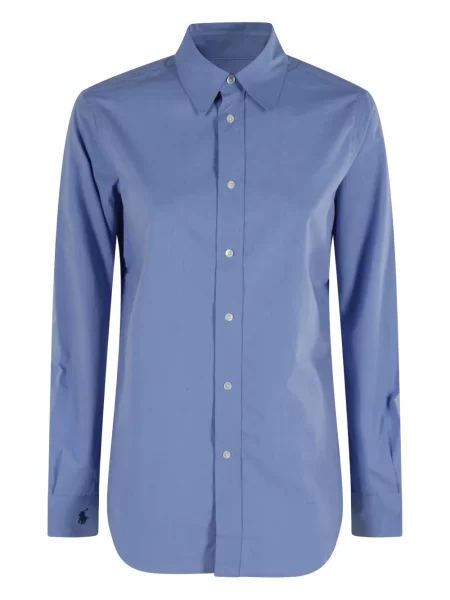 Kowbojska koszula Polo Ralph Lauren z dekoltem w kształcie litery U niebieska