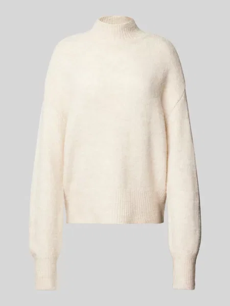 Sweter z dzianiny ze stójką model ‘ANNE’ Y.a.s beżowy