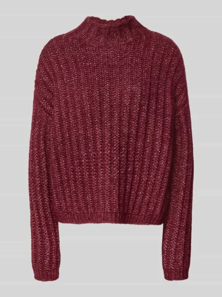 Sweter z dzianiny o kroju boxy fit z mieszanki bawełny z domieszką mieszanki wełny i wełny z alpaki model Safineyny' Hugo
