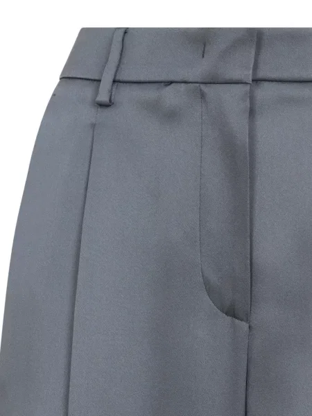 Pantaloni Giorgio Armani de mătase plisate gri