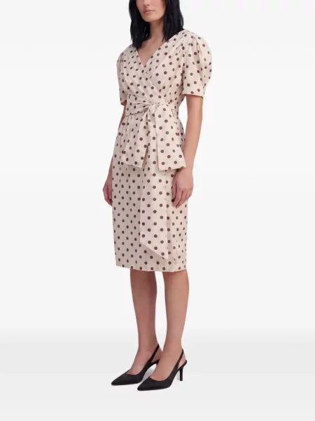 Cu centură rochie midi Pierre Balmain cu buline
