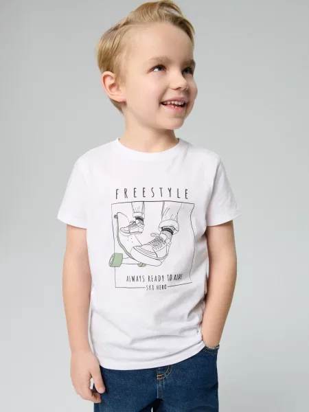 Sinsay oversize tričko s potiskem bílá