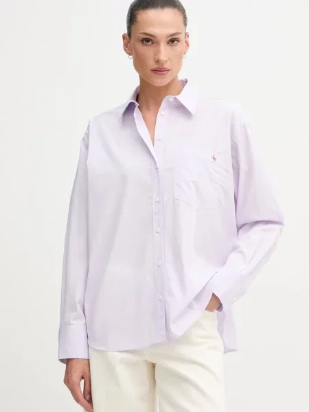 Calvin Klein Jeans koszula fioletowa