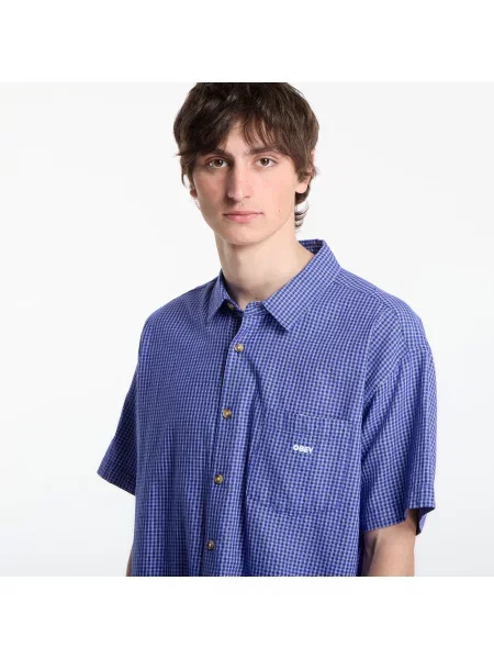 Риза OBEY Bigwig Frank Woven Surf Blue Multi M синьо
