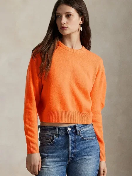 Пуловер с вълна Polo Ralph Lauren оранжево