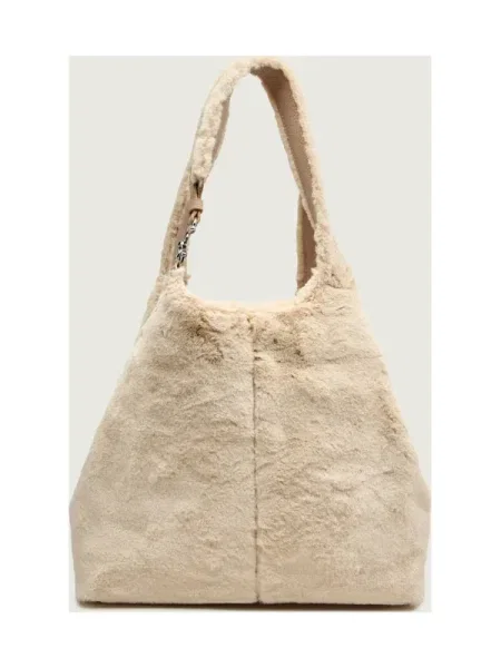 Coccinelle Geantă shopper C-EASY cu adaos de piele bej