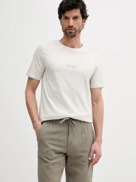 Тениска Lindbergh с меланжов десен сиво