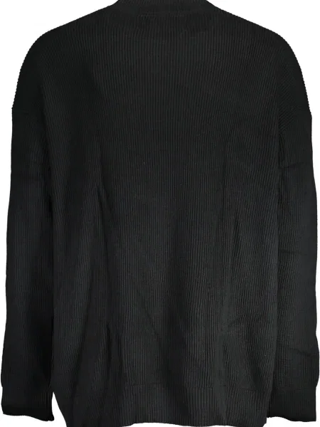 Sweter Calvin Klein z wysokim kołnierzem z dżerseju czarny