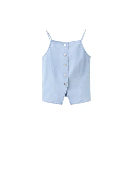 MANGO Top SAGARO denim albastru