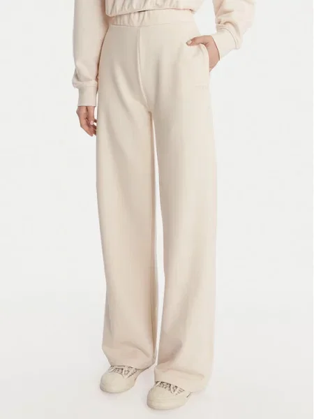 Guess Pantaloni trening Crem Wide Leg