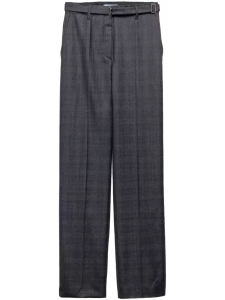 Pantaloni Prada de lână gri