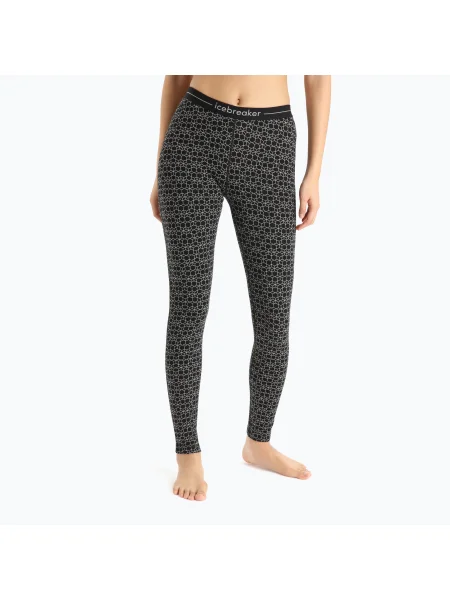 Pantaloni termici pentru femei Icebreaker Vertex Alpine Geo negru