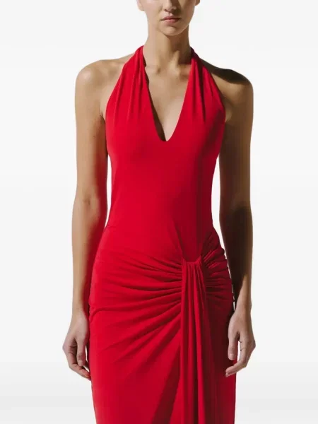Rochie maxi Baobab cu volane roșu