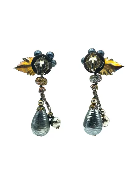Φλοράλ σκουλαρίκια Jennifer Gibson Jewellery χρυσό