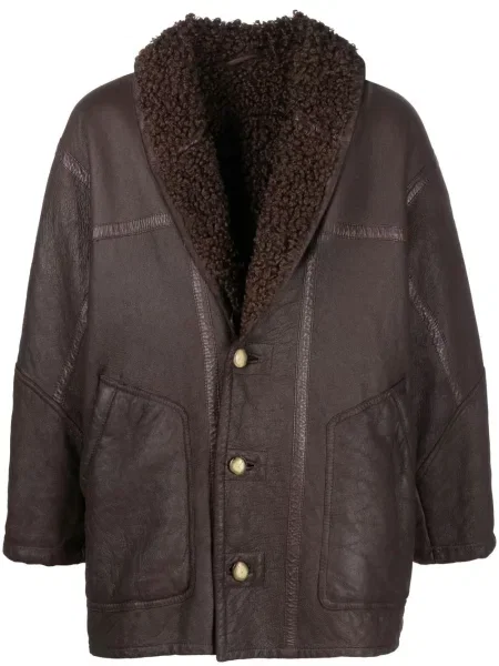 Kožený retro kabát A.n.g.e.l.o. Vintage Cult hnědý