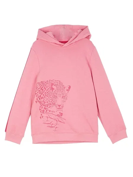 Bluza z kapturem z czystej bawełny organicznej różowa