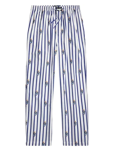 Tricou polo Polo Ralph Lauren cu dungi cu glugă de in albastru