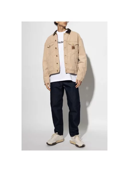 Jeansy Carhartt Wip z kieszeniami na zamek niebieskie