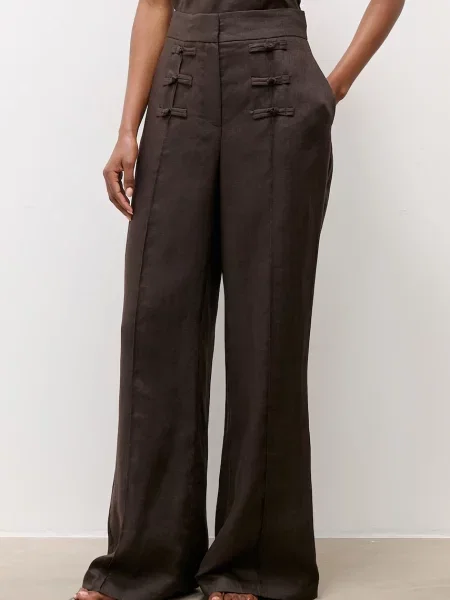 Answear.LAB pantaloni pentru femei din in maro