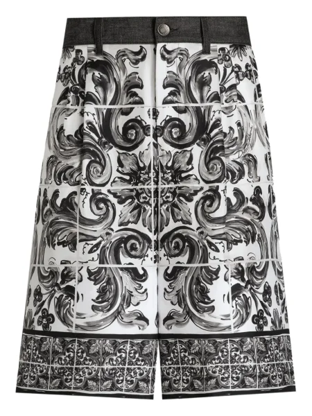Pantaloni scurți din denim Dolce & Gabbana cu imagine alb