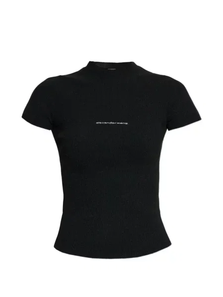 Top Alexander Wang scurt cu nervuri negru