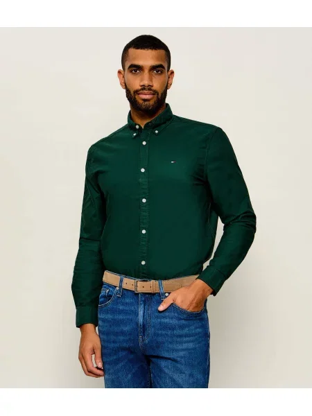 Tommy Jeans Cămașă oxford verde