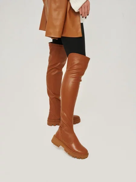 Ботфорты Emmelie Delage из искусственной кожи коричневые