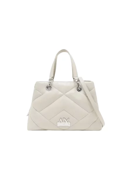 Armani Exchange torebka crossbody z imitacji skóry beżowa