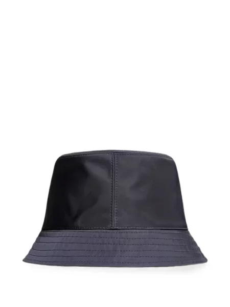 Kožený klobouk Moncler s autogramem modrý