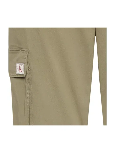 Calvin Klein Jeans nohavice cargo pánske s elastanom béžová