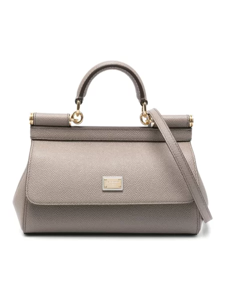 Torebka Dolce And Gabbana skórzana beżowa