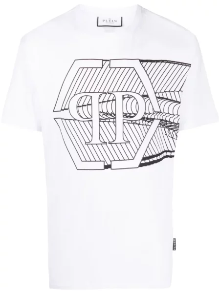 Tricou Philipp Plein scurt alb
