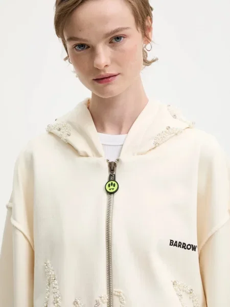 Кофта Barrow з капюшоном з аплікацією бежевий
