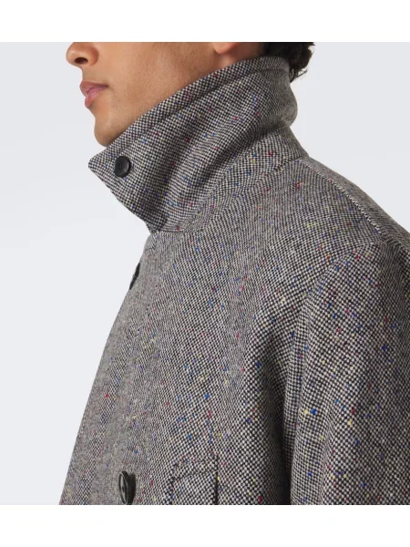 Vlnený dvojradov kabát Dries Van Noten sivá