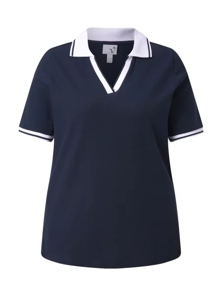 Ulla Popken Tricou albastru marin alb