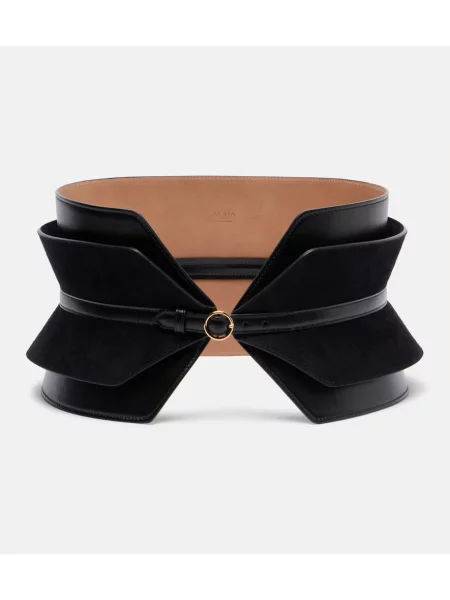 Biustonosz Alaïa zamszowy czarny